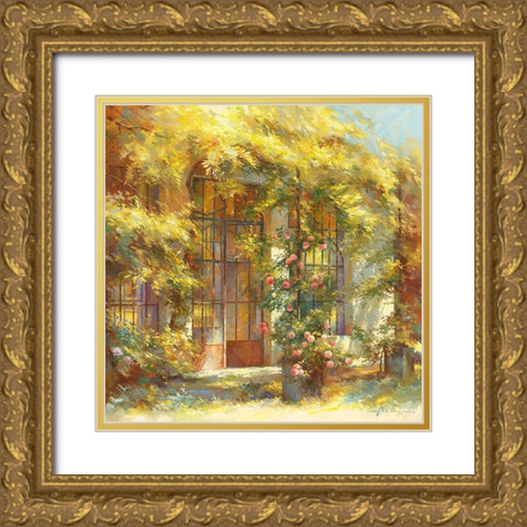 L orangerie Gold Ornate Wood Framed Art Print with Double Matting by Messely, Johan
