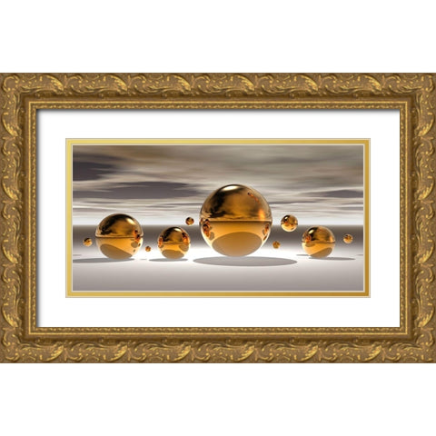 Golden Bowl II Gold Ornate Wood Framed Art Print with Double Matting by Hillert, Peter