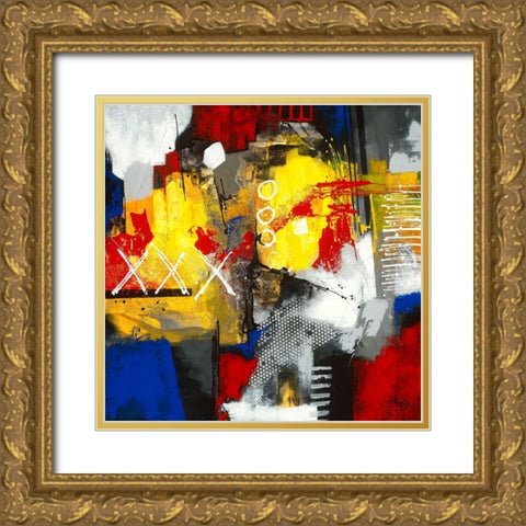 Lache-prise Gold Ornate Wood Framed Art Print with Double Matting by Jadis