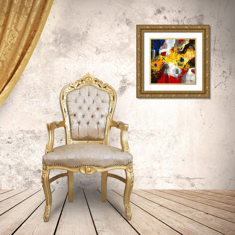 Et pourquoi pas? Gold Ornate Wood Framed Art Print with Double Matting by Jadis