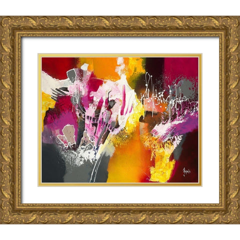 Instinct Gold Ornate Wood Framed Art Print with Double Matting by Jadis