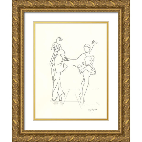 Der Checker Gold Ornate Wood Framed Art Print with Double Matting by Schneider, Rosy