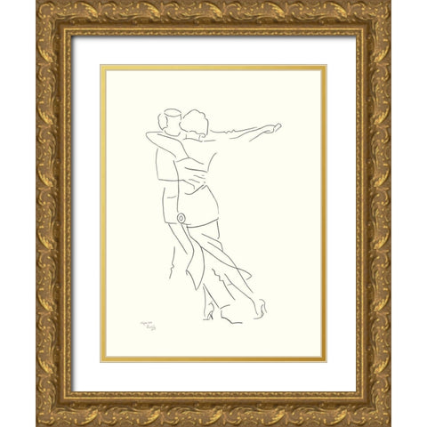 Walzer Gold Ornate Wood Framed Art Print with Double Matting by Schneider, Rosy