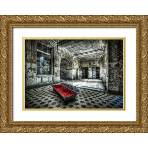 Watch out for Vampires Gold Ornate Wood Framed Art Print with Double Matting by Haker, Matthias