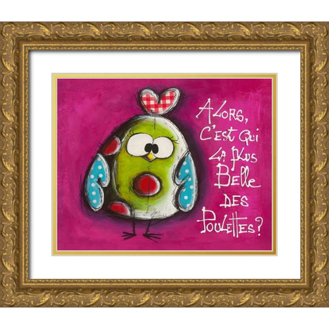 La plus belle ... Gold Ornate Wood Framed Art Print with Double Matting by Mougin, Carine