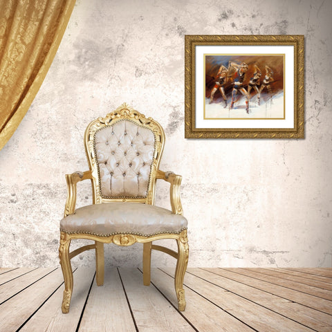 Dance up Gold Ornate Wood Framed Art Print with Double Matting by Meijering, Kitty