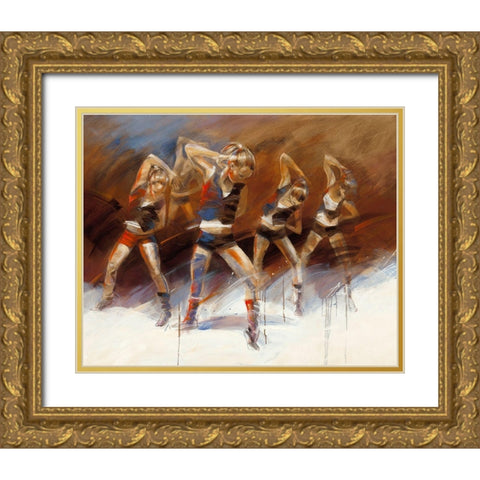Dance up Gold Ornate Wood Framed Art Print with Double Matting by Meijering, Kitty