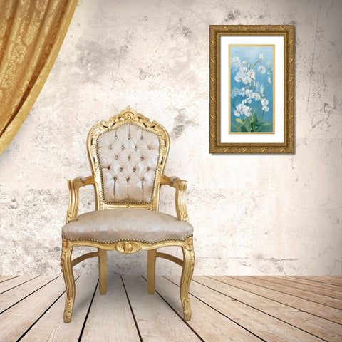 Phalaenopsis Fontaine II Gold Ornate Wood Framed Art Print with Double Matting by Vernageau, Sylvie
