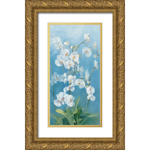 Phalaenopsis Fontaine II Gold Ornate Wood Framed Art Print with Double Matting by Vernageau, Sylvie