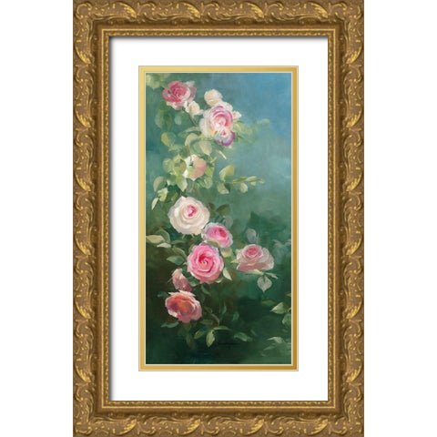 Rosier Pierre de Ronsard Gold Ornate Wood Framed Art Print with Double Matting by Vernageau, Sylvie