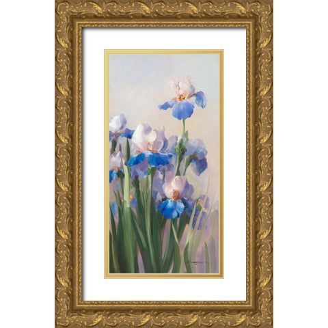 Iris French Cancan Gold Ornate Wood Framed Art Print with Double Matting by Vernageau, Sylvie