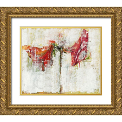 Amaryllies Gold Ornate Wood Framed Art Print with Double Matting by Dreyer, Ingeborg
