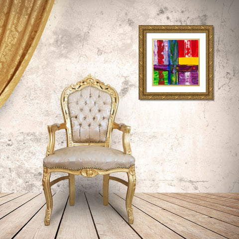 Fenetre jaune Gold Ornate Wood Framed Art Print with Double Matting by MAXWELL