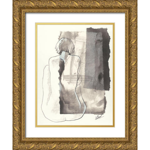 NoemieÂ II Gold Ornate Wood Framed Art Print with Double Matting by Cadoret, Virginie