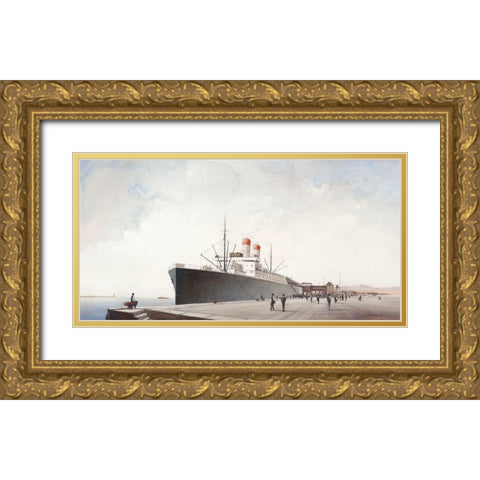 Le grand depart Gold Ornate Wood Framed Art Print with Double Matting by Letestu, Yann