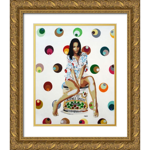 Chestnuts Bubble Gold Ornate Wood Framed Art Print with Double Matting by Zalez