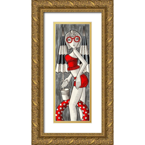 A l eau Gold Ornate Wood Framed Art Print with Double Matting by MIROTA