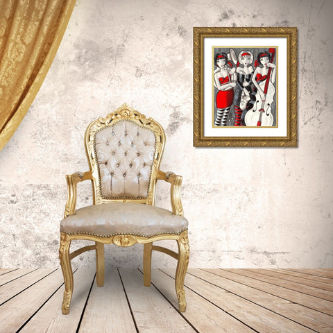 Jazz Band Gold Ornate Wood Framed Art Print with Double Matting by MIROTA