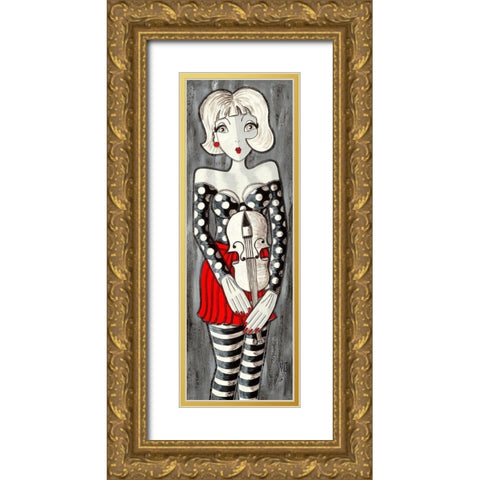 Violon Gold Ornate Wood Framed Art Print with Double Matting by MIROTA