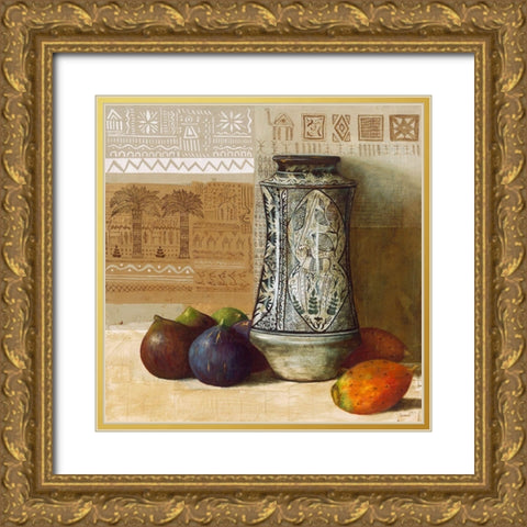 Albarelle du Magrheb Gold Ornate Wood Framed Art Print with Double Matting by Lionnet, Pascal