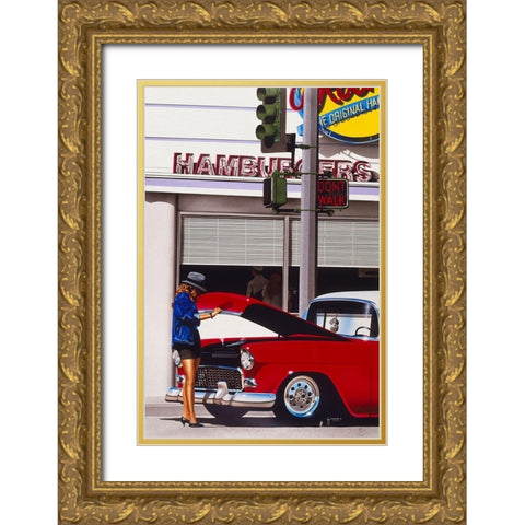Hamburgers Gold Ornate Wood Framed Art Print with Double Matting by Tempier, Guy