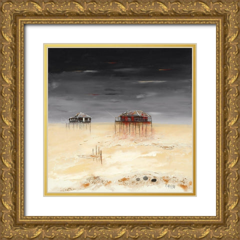 L estuaire Gold Ornate Wood Framed Art Print with Double Matting by Marso