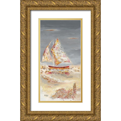 Vogue Gold Ornate Wood Framed Art Print with Double Matting by Marso