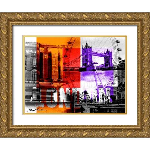 London Gold Ornate Wood Framed Art Print with Double Matting by Carlson, Don