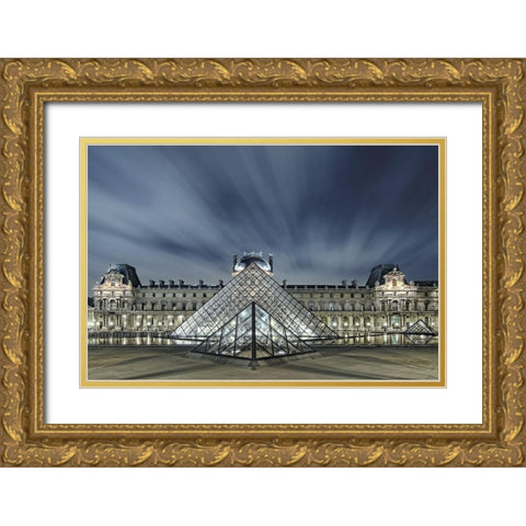 Pyramide moderne Gold Ornate Wood Framed Art Print with Double Matting by Bertrande, Arnaud