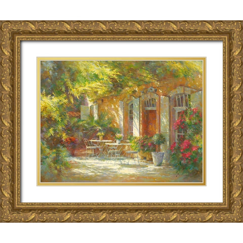 Le vieux relais de poste Gold Ornate Wood Framed Art Print with Double Matting by Messely, Johan