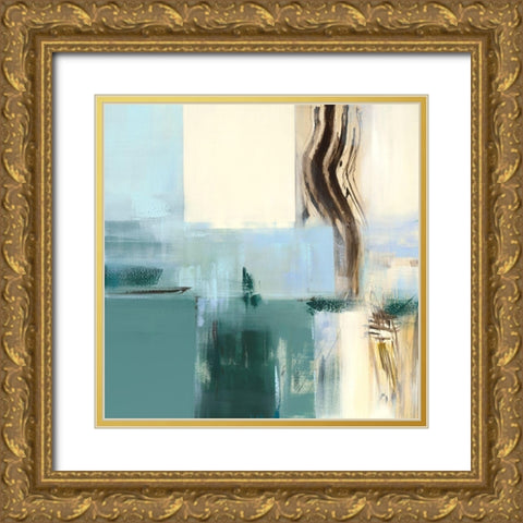 Reflets II Gold Ornate Wood Framed Art Print with Double Matting by Ball, Veronique