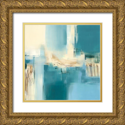 Reflets III Gold Ornate Wood Framed Art Print with Double Matting by Ball, Veronique