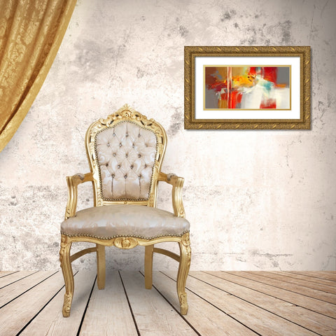 Harmonie Gold Ornate Wood Framed Art Print with Double Matting by Ball, Veronique
