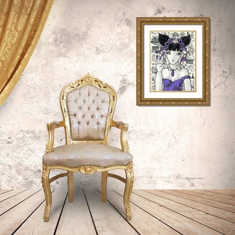 Prune a Paris Gold Ornate Wood Framed Art Print with Double Matting by MIROTA