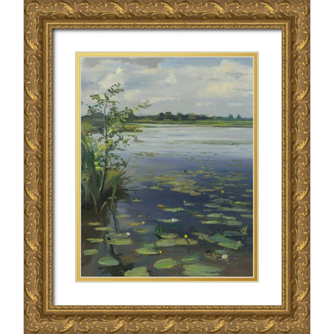 Water Lilies Earnewald II Gold Ornate Wood Framed Art Print with Double Matting by Koopmans, Gosse