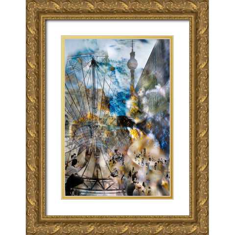 Berlin II Gold Ornate Wood Framed Art Print with Double Matting by Le Visage, J-M