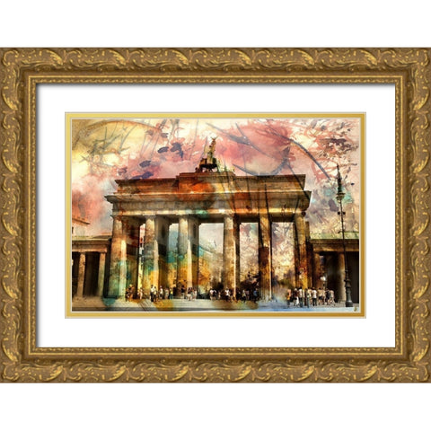 Berlin III Gold Ornate Wood Framed Art Print with Double Matting by Le Visage, J-M
