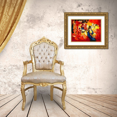 Magie Gold Ornate Wood Framed Art Print with Double Matting by Jadis