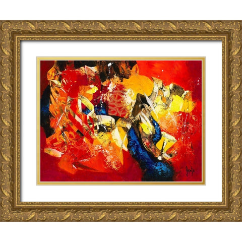 Magie Gold Ornate Wood Framed Art Print with Double Matting by Jadis