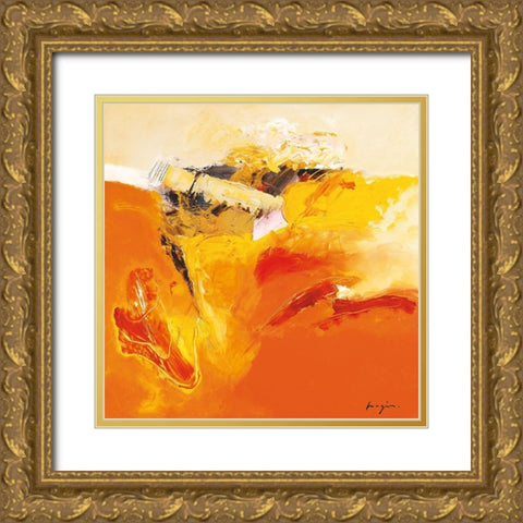 Variations abstraites III Gold Ornate Wood Framed Art Print with Double Matting by Magis, Pascal