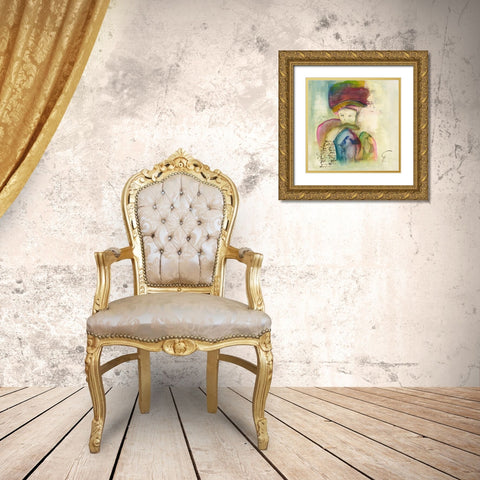 Corazon I Gold Ornate Wood Framed Art Print with Double Matting by Leys, Gemma