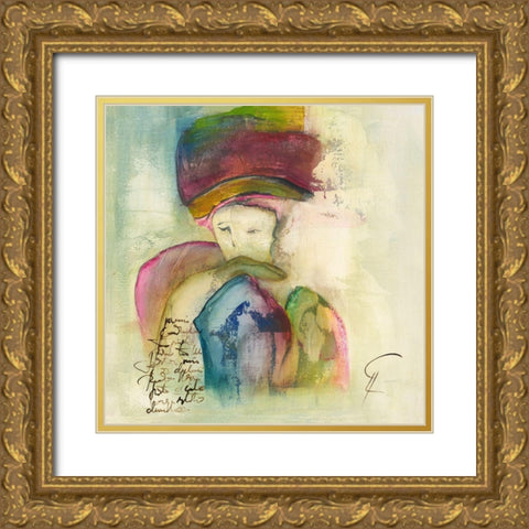 Corazon I Gold Ornate Wood Framed Art Print with Double Matting by Leys, Gemma