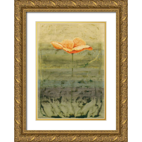 Papaver Gold Ornate Wood Framed Art Print with Double Matting by Clema