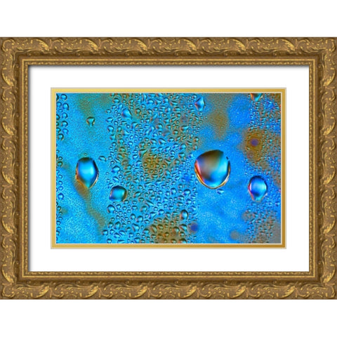 The Red Blue Gold Ornate Wood Framed Art Print with Double Matting by NUPHO