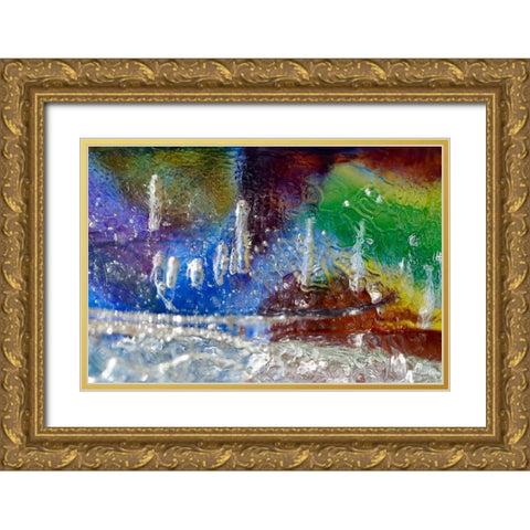 Iceline Gold Ornate Wood Framed Art Print with Double Matting by NUPHO