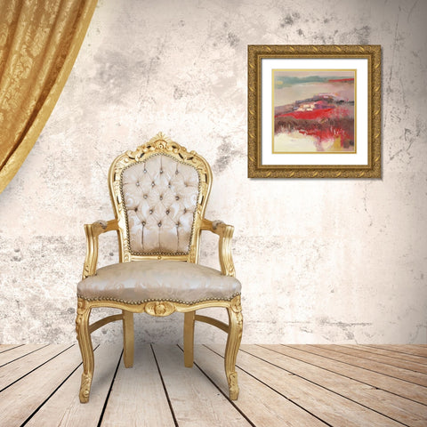 Le Hameau Gold Ornate Wood Framed Art Print with Double Matting by Parise, Chantal