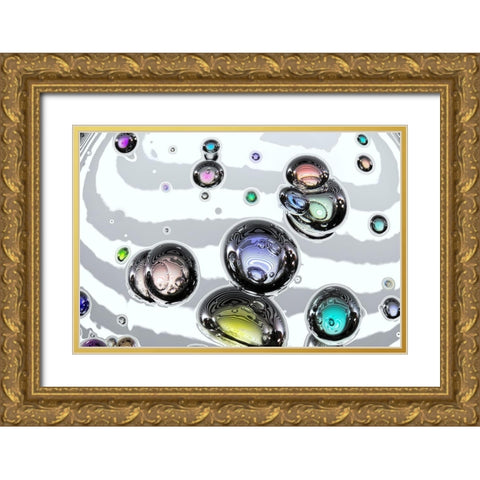Bubble Color Gold Ornate Wood Framed Art Print with Double Matting by Steger, Uwe