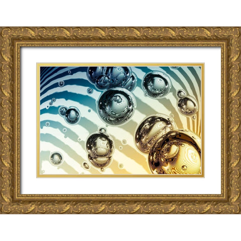 Bubble Bicolor Gold Ornate Wood Framed Art Print with Double Matting by Steger, Uwe