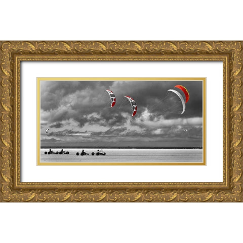 St. Peter Ording Gold Ornate Wood Framed Art Print with Double Matting by Fischer, Rolf