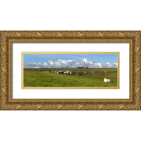 St. Peter Ording Gold Ornate Wood Framed Art Print with Double Matting by Fischer, Rolf